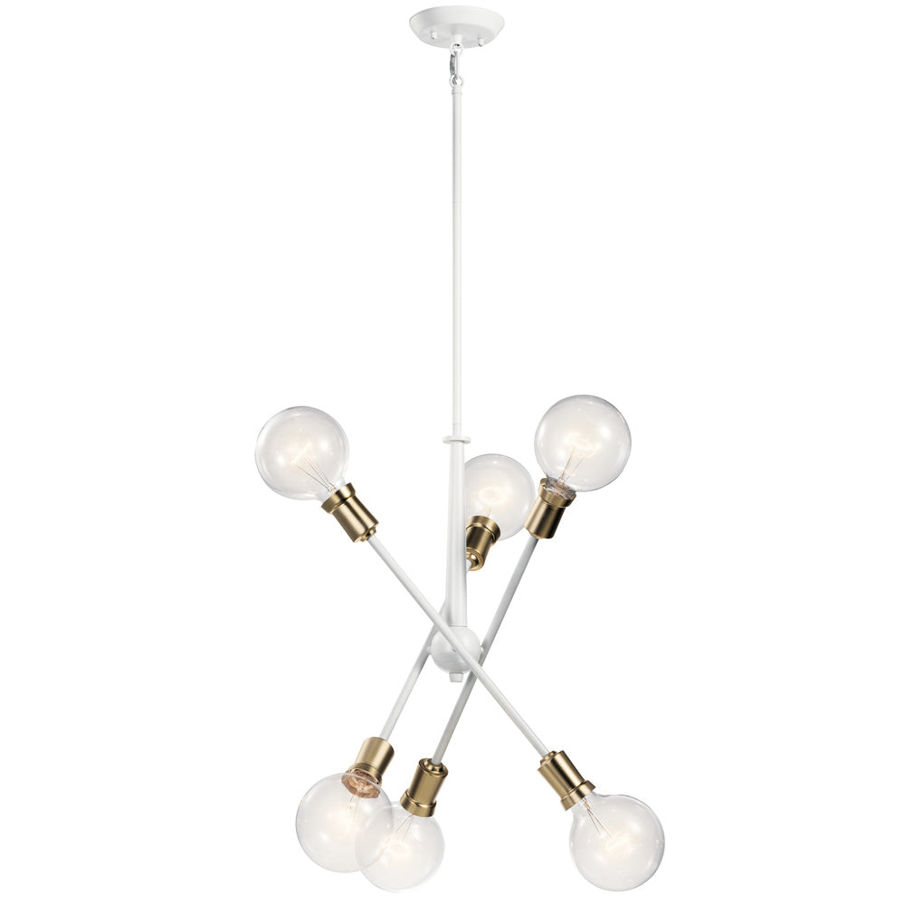 Armstrong 20 in. 6 Lights Chandelier White Finish - Bees Lighting