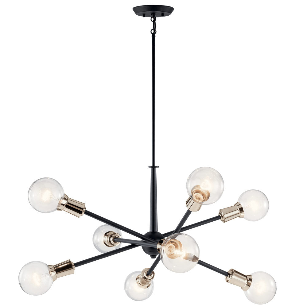 Armstrong 30 in. 8 Lights Chandelier Black Finish - Bees Lighting
