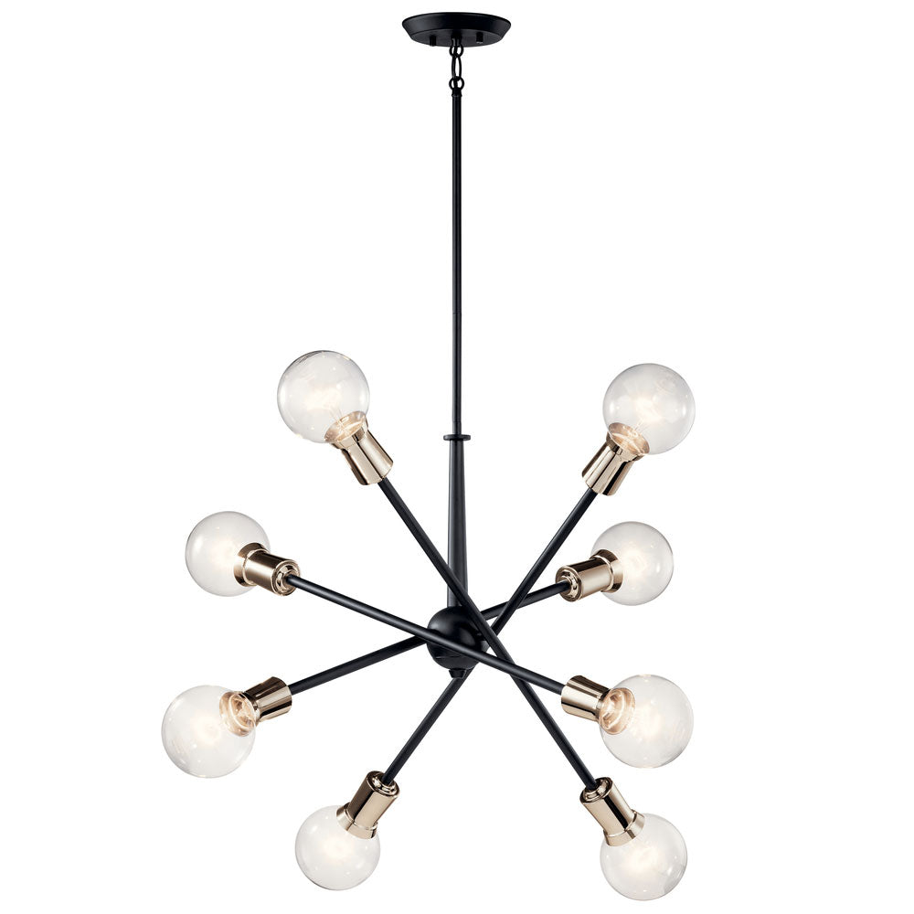 Armstrong 30 in. 8 Lights Chandelier Black Finish - Bees Lighting