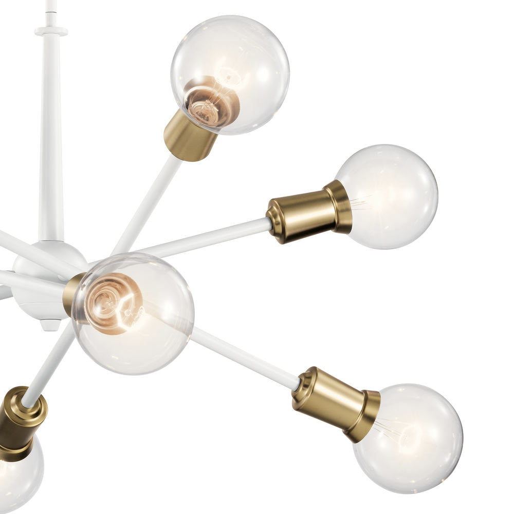 Armstrong 30 in. 8 Lights Chandelier White Finish - Bees Lighting