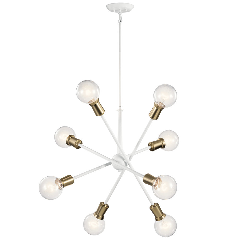 Armstrong 30 in. 8 Lights Chandelier White Finish - Bees Lighting