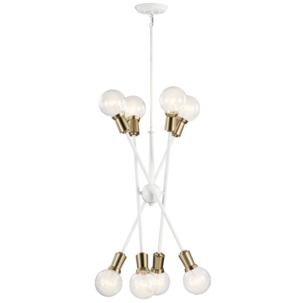 Armstrong 30 in. 8 Lights Chandelier White Finish - Bees Lighting
