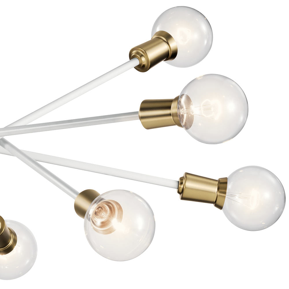 Armstrong 47 in. 10 Lights Chandelier White Finish - Bees Lighting