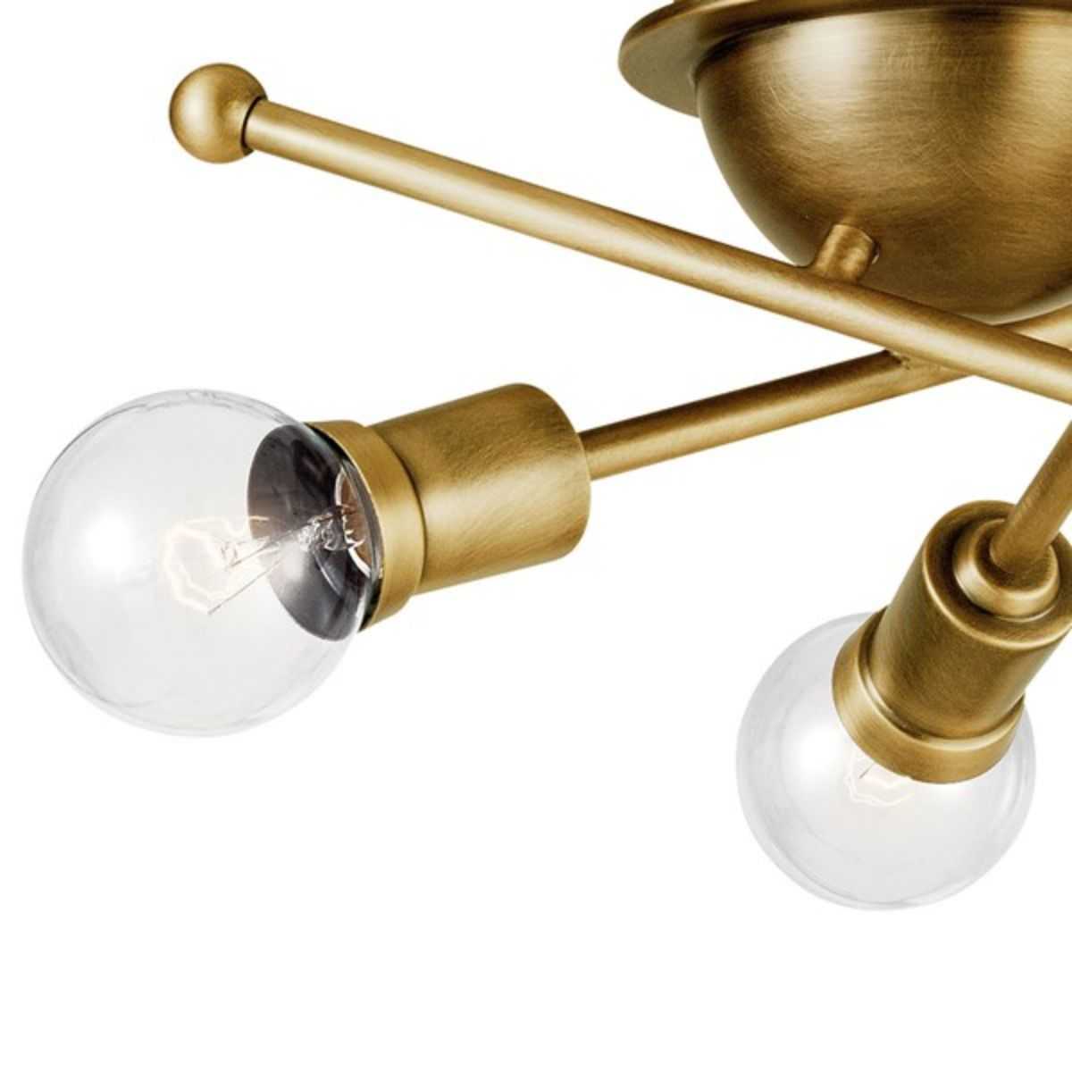 Armstrong 15 in. 3 Lights Flush Mount Light Brass Finish - Bees Lighting