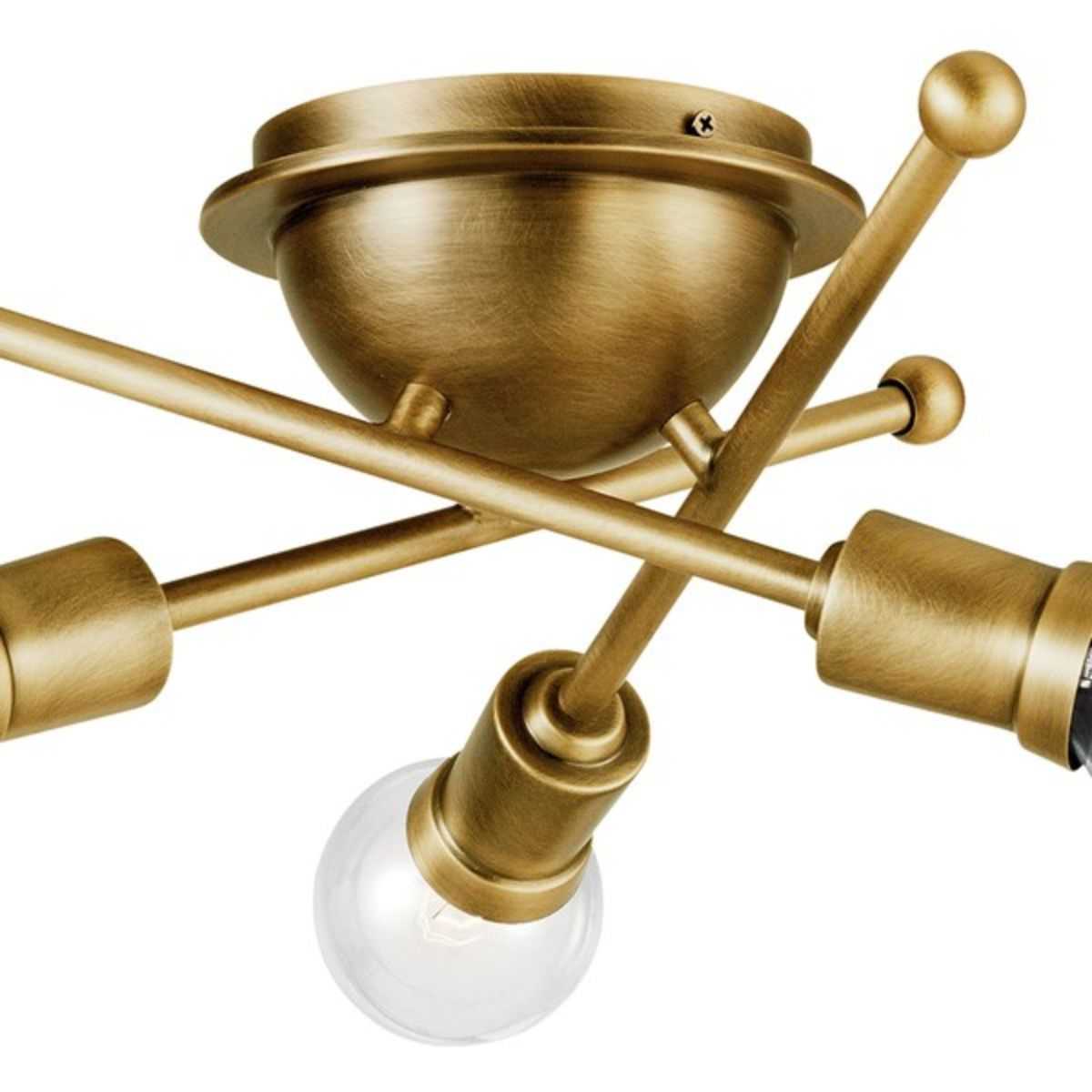 Armstrong 15 in. 3 Lights Flush Mount Light Brass Finish - Bees Lighting
