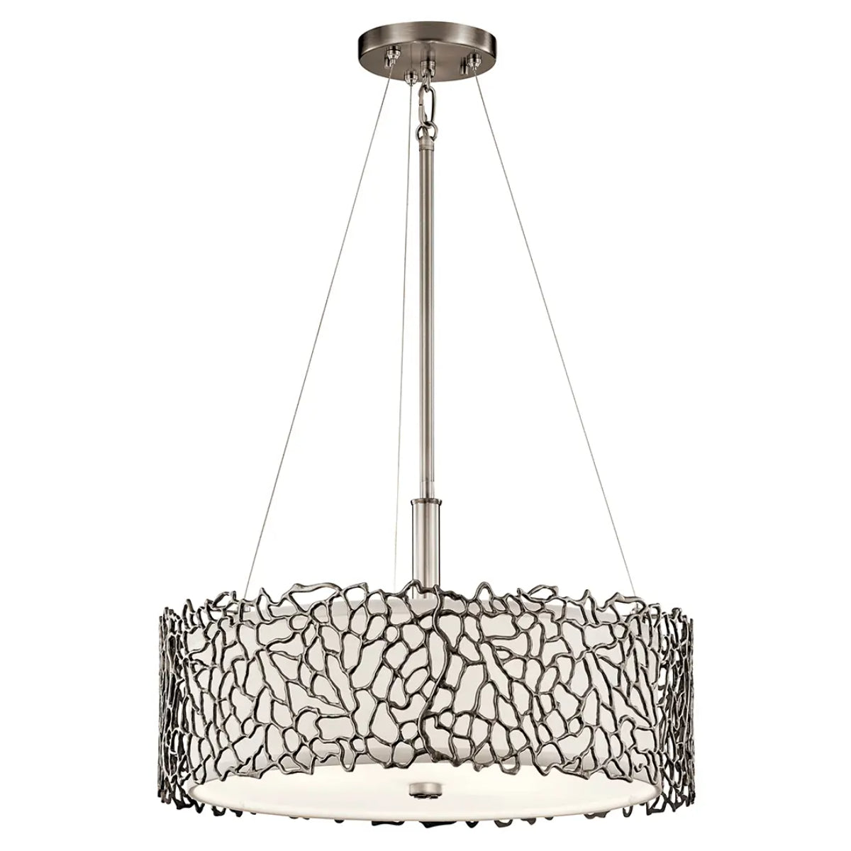 Silver Coral Pendant - Bees Lighting