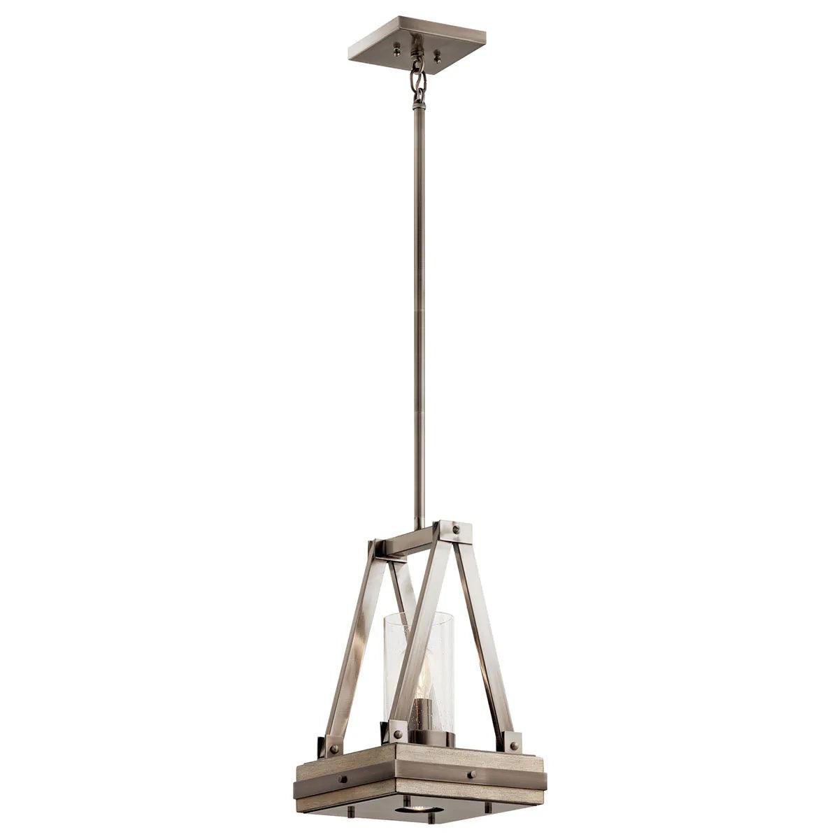 Colerne 17" 1-Light Pendant Light with Clear Seeded Glass, Classic Pewter Finish - Bees Lighting
