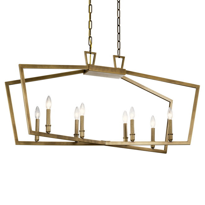 Abbotswell 42 in. 8 Lights Chandelier Natural Brass Finish - Bees Lighting