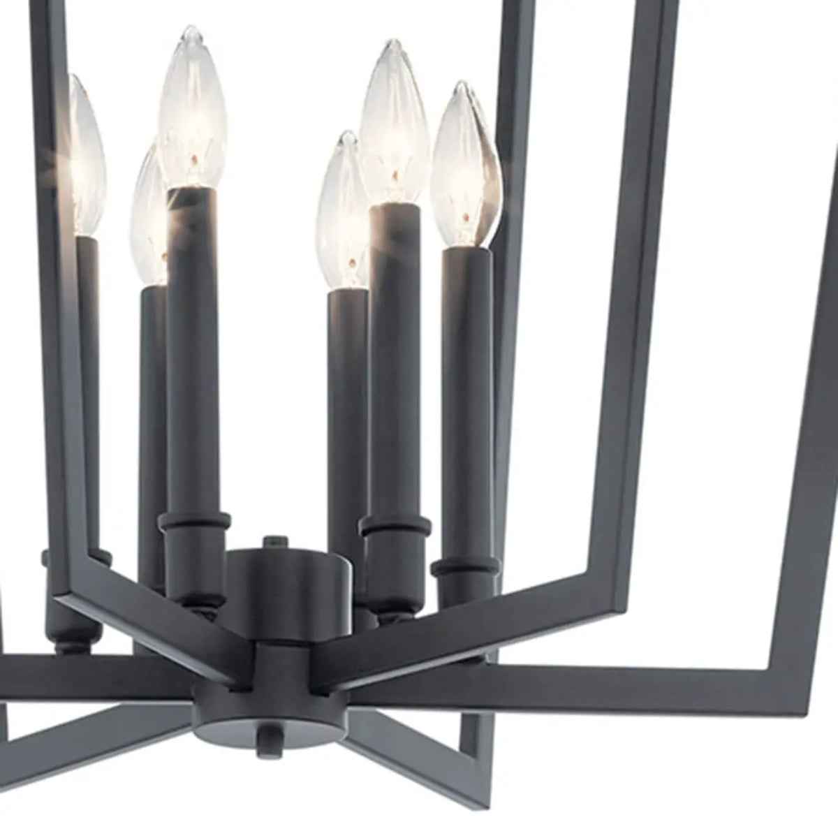 Abbotswell 25 in. 6 Lights Chandelier Black Finish - Bees Lighting