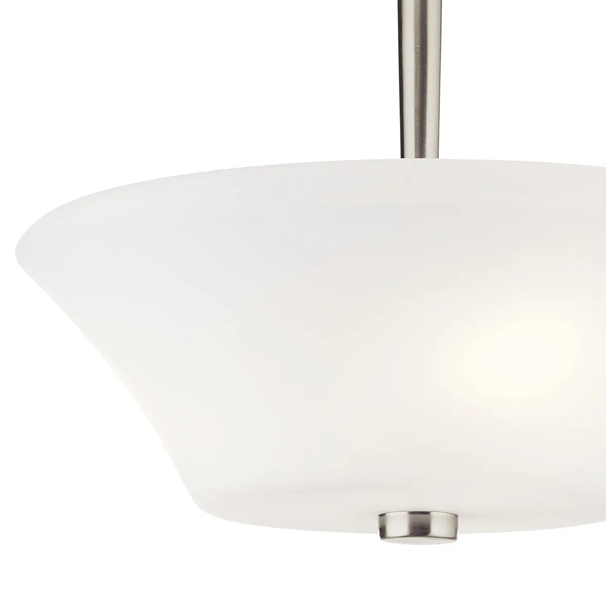 Aubrey 15" 3-Light Semi-Flush Mount Light with Satin Etched Cased Opal Glass, Brushed Nickel Finish - Bees Lighting
