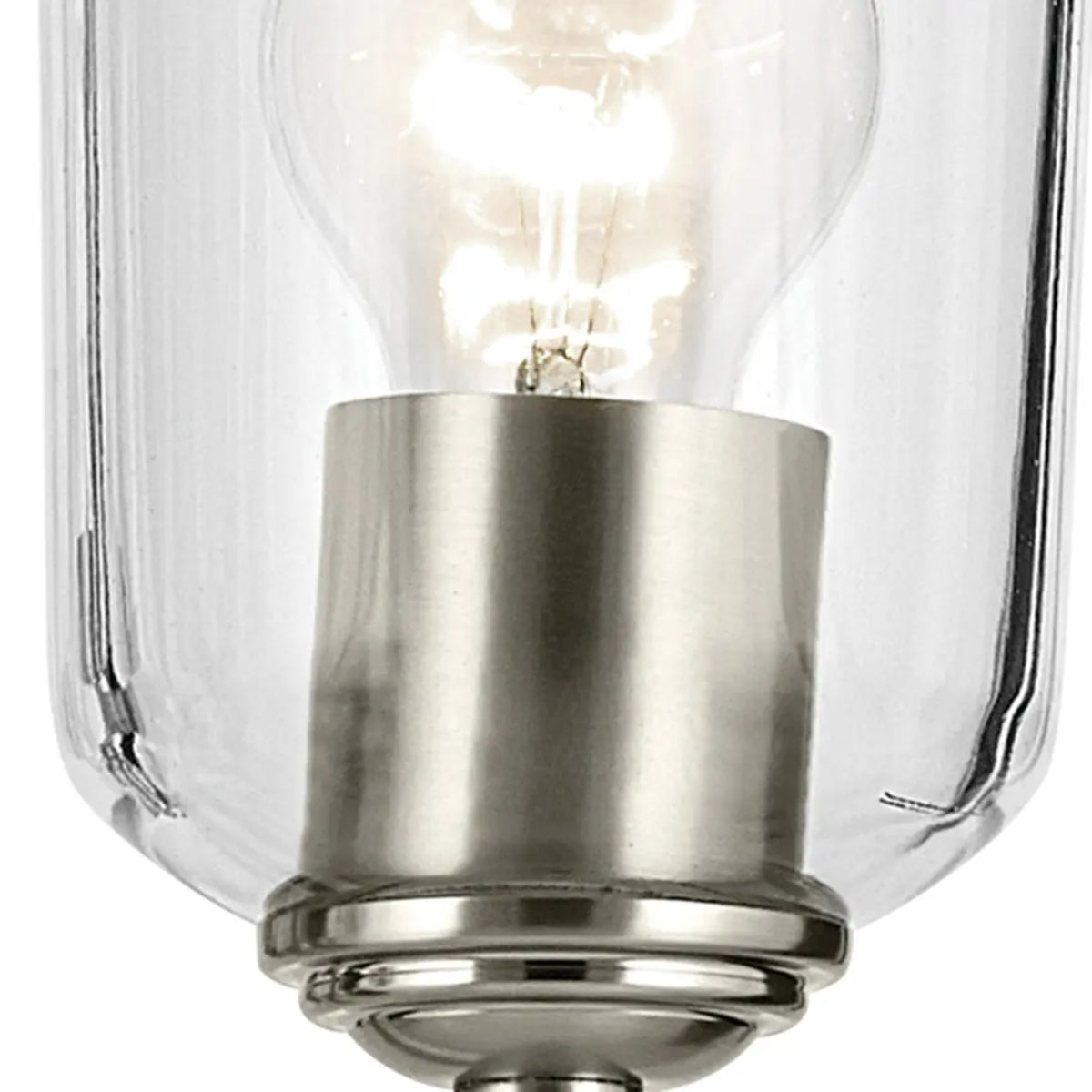 Shailene 18" 3-Light Mini Chandelier with Clear Glass, Brushed Nickel Finish - Bees Lighting