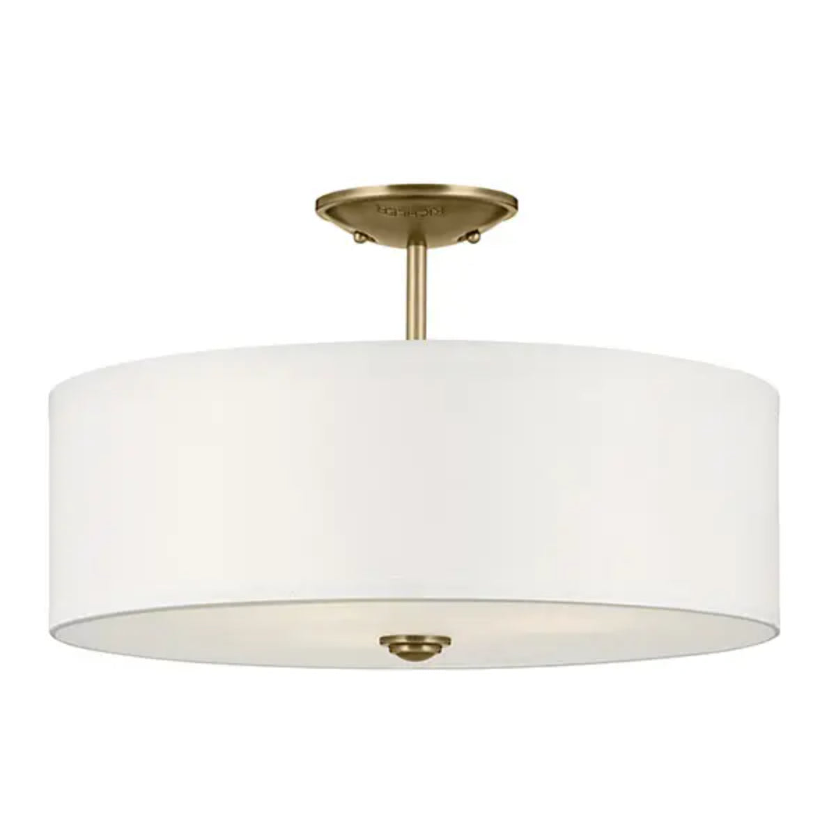 Shailene 18" 3-Light Round Semi-Flush Mount, Natural Brass Finish - Bees Lighting