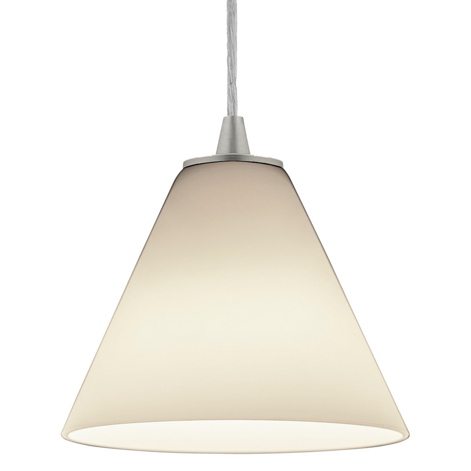 Martini 7" Pendant, Brushed Steel Finish, White Diffuser, Cord - Bees Lighting