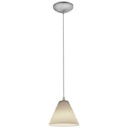 Martini 7" Pendant, Brushed Steel Finish, White Diffuser, Cord - Bees Lighting