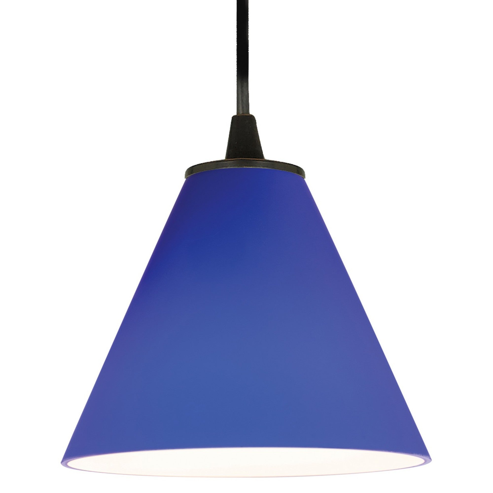Martini 7" Pendant, Oil Rubbed Bronze Finish, Cobalt Diffuser, Cord - Bees Lighting