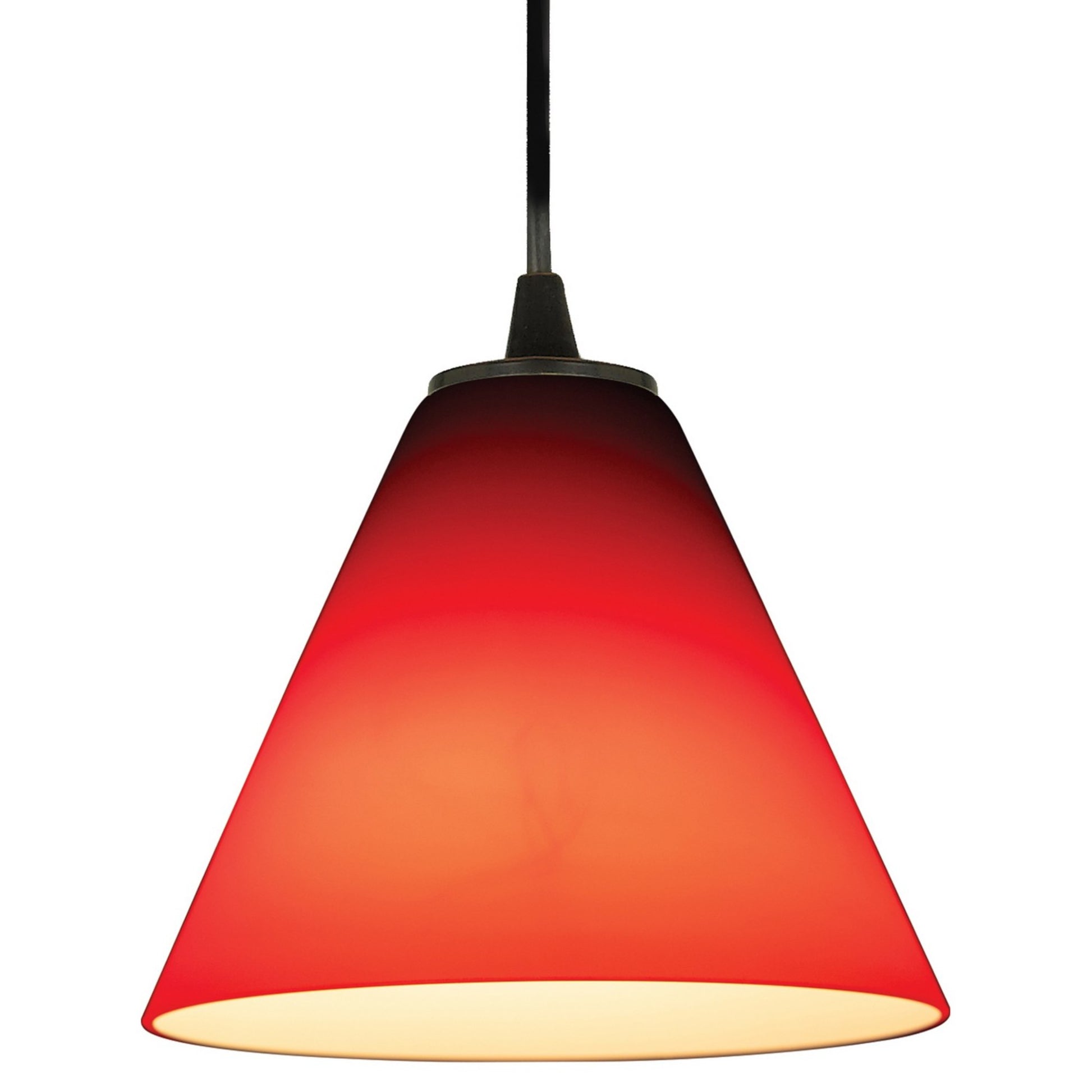 Martini 7" Pendant, Oil Rubbed Bronze Finish, Red Diffuser, Cord - Bees Lighting