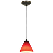 Martini 7" Pendant, Oil Rubbed Bronze Finish, Red Diffuser, Cord - Bees Lighting