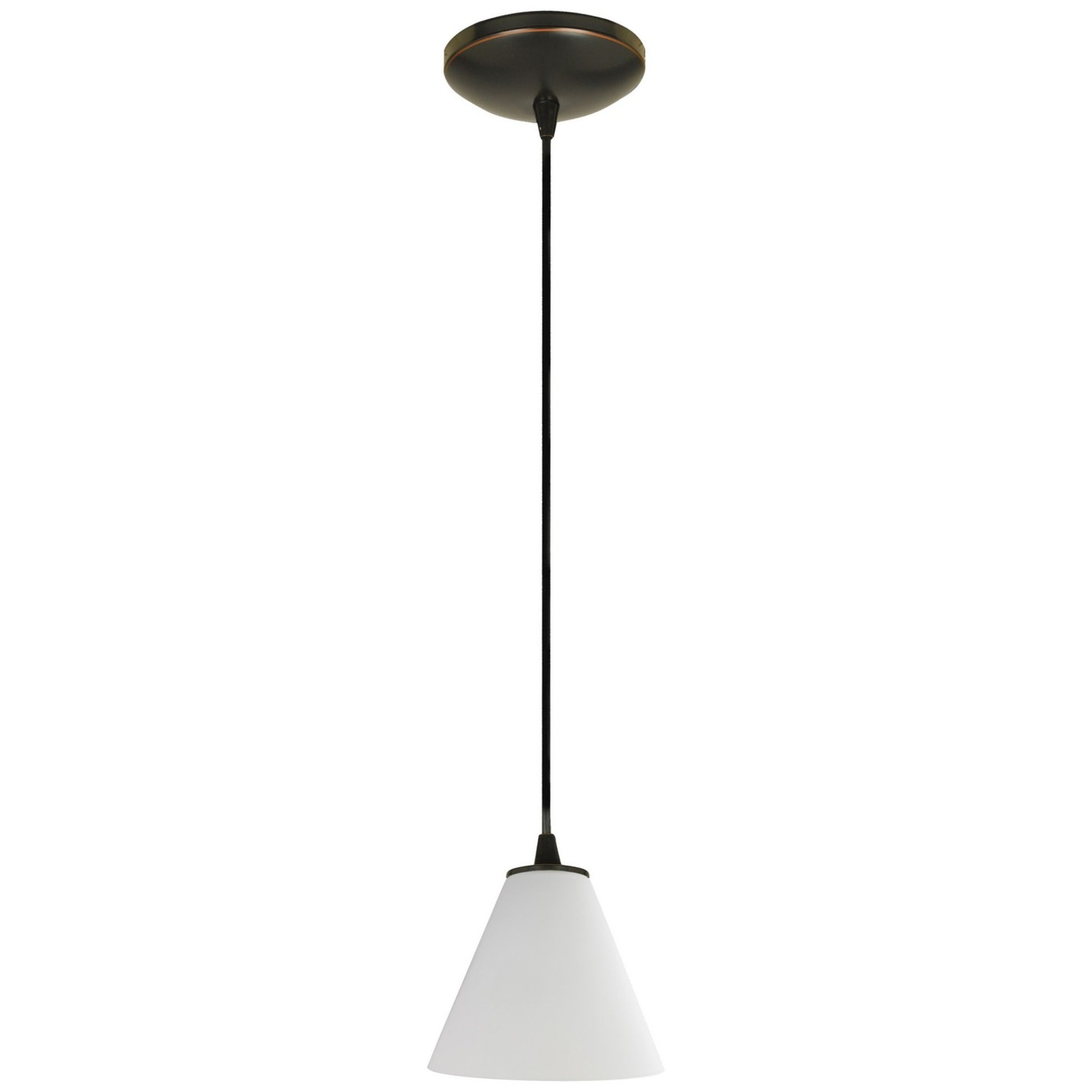 Martini 7" Pendant, Oil Rubbed Bronze Finish, White Diffuser, Cord - Bees Lighting