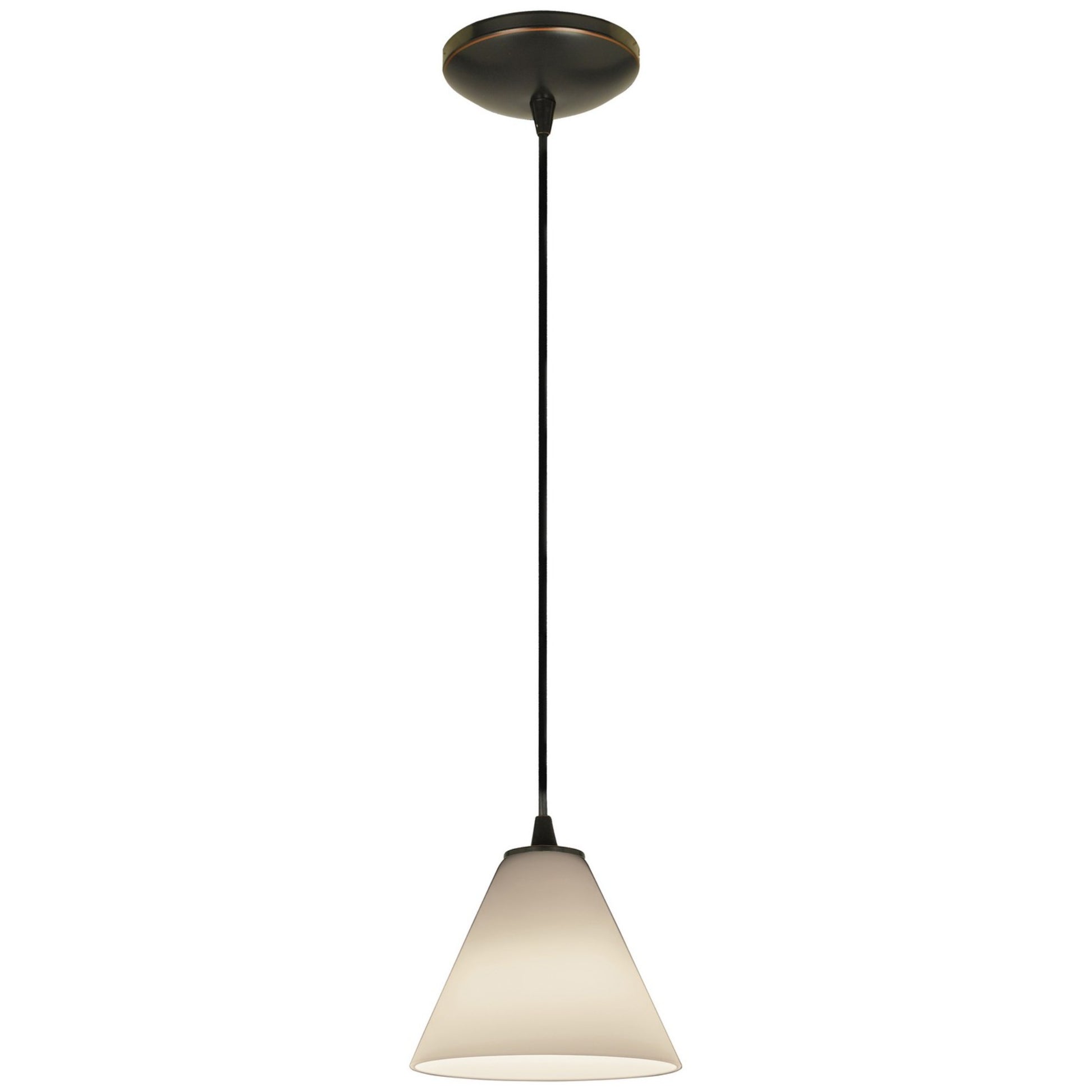 Martini 7" Pendant, Oil Rubbed Bronze Finish, White Diffuser, Cord - Bees Lighting