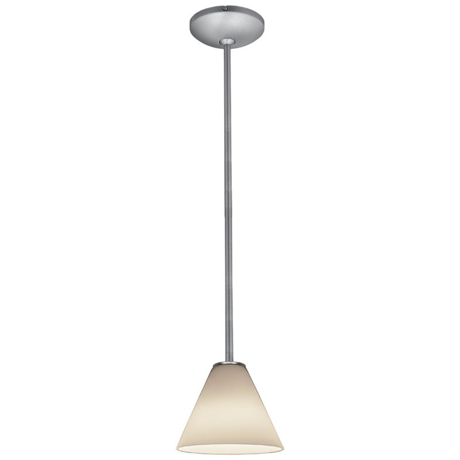 Martini 7" Pendant, Brushed Steel Finish, White Diffuser, Rod - Bees Lighting
