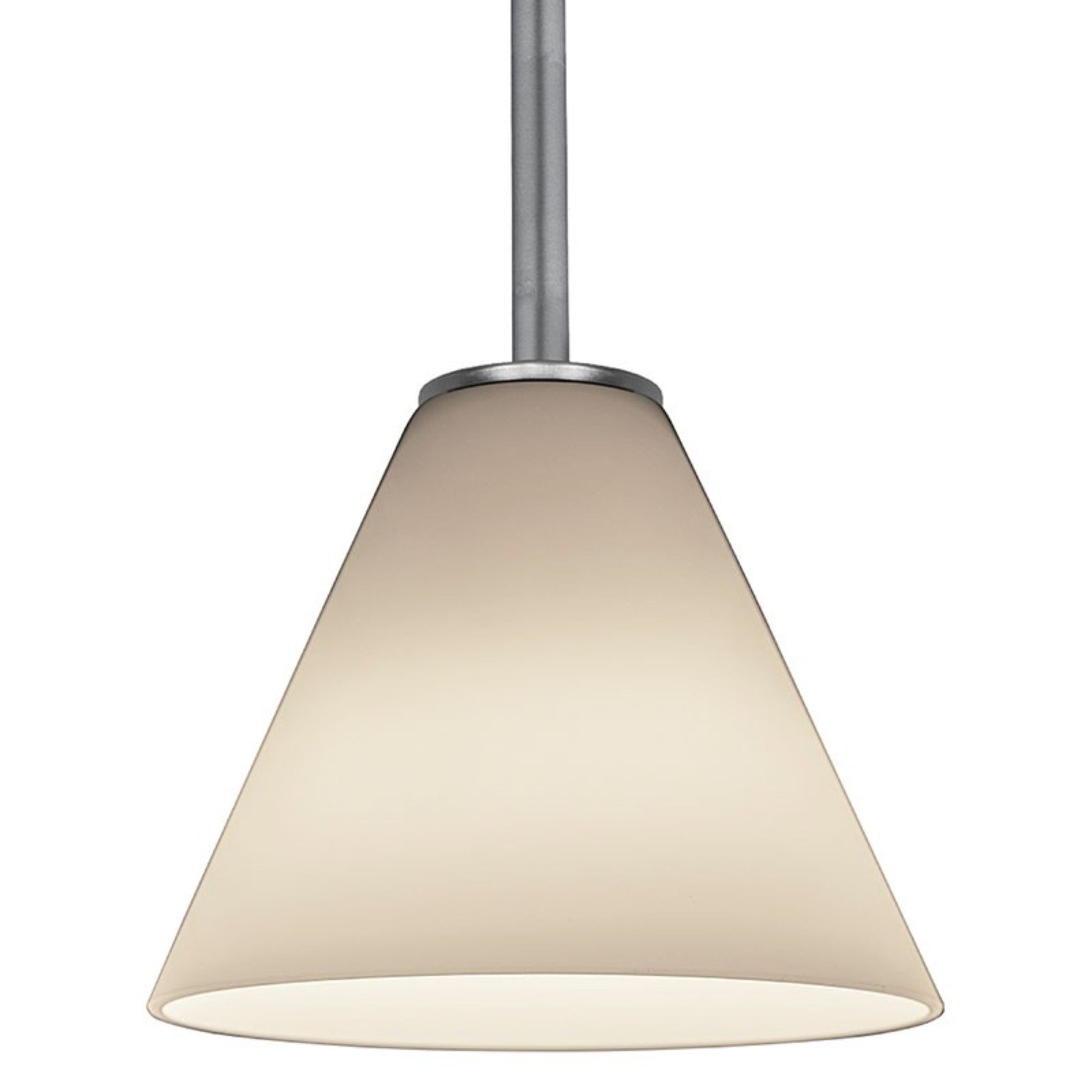 Martini 7" Pendant, Brushed Steel Finish, White Diffuser, Rod - Bees Lighting