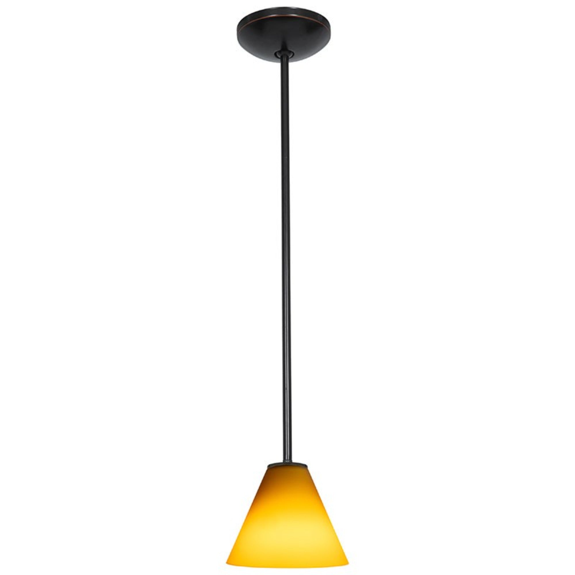 Martini 7" Pendant, Oil Rubbed Bronze Finish, Amber Diffuser, Rod