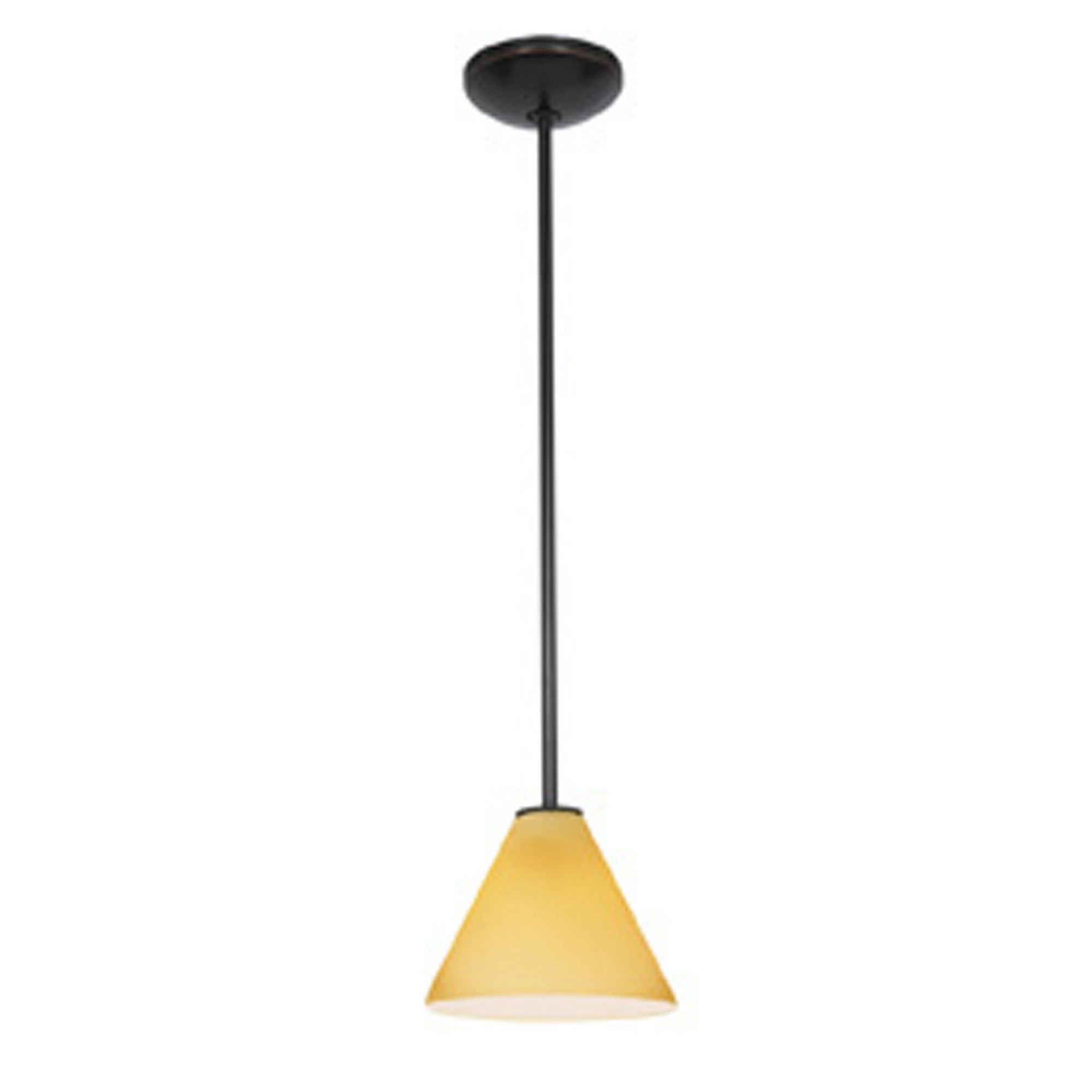 Martini 7" Pendant, Oil Rubbed Bronze Finish, Amber Diffuser, Rod