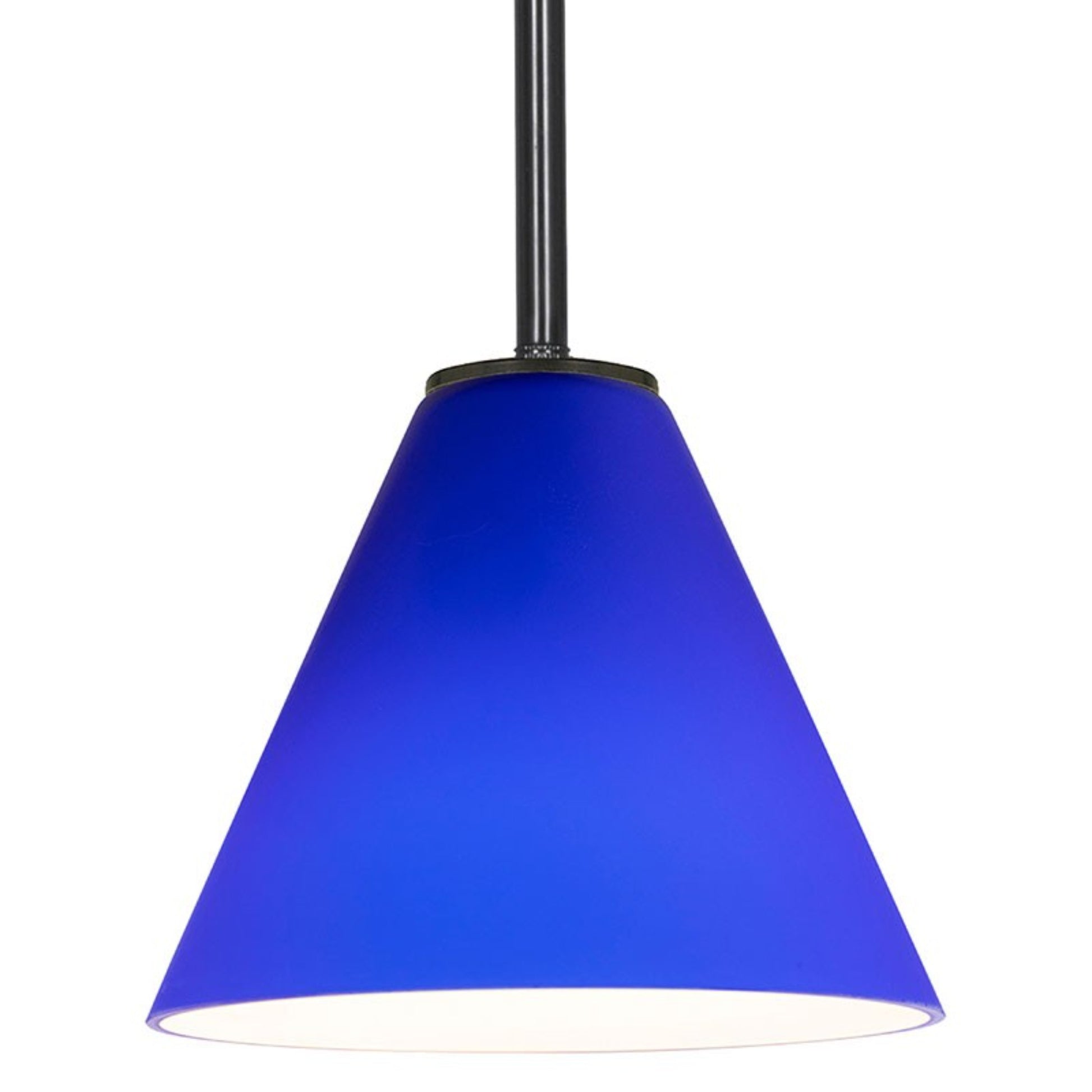Martini 7" Pendant, Oil Rubbed Bronze Finish, Cobalt Diffuser, Rod - Bees Lighting