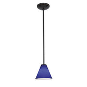 Martini 7" Pendant, Oil Rubbed Bronze Finish, Cobalt Diffuser, Rod - Bees Lighting