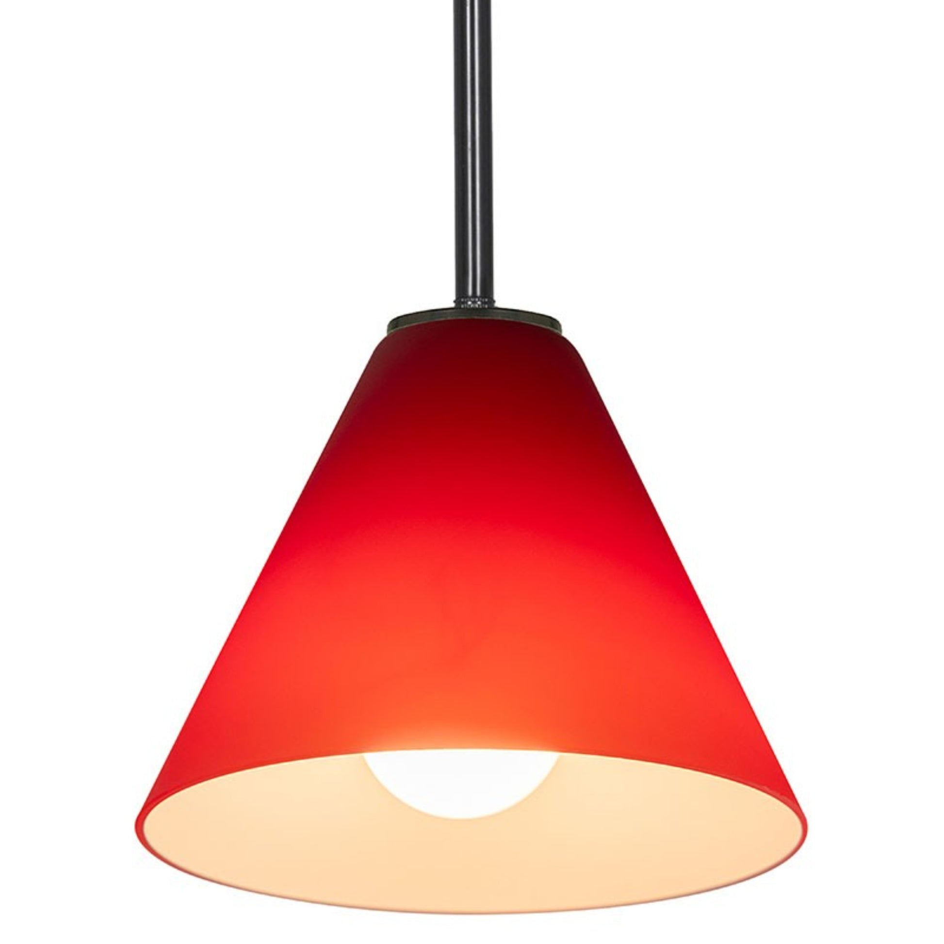 Martini 7" Pendant, Oil Rubbed Bronze Finish, Red Diffuser, Rod - Bees Lighting