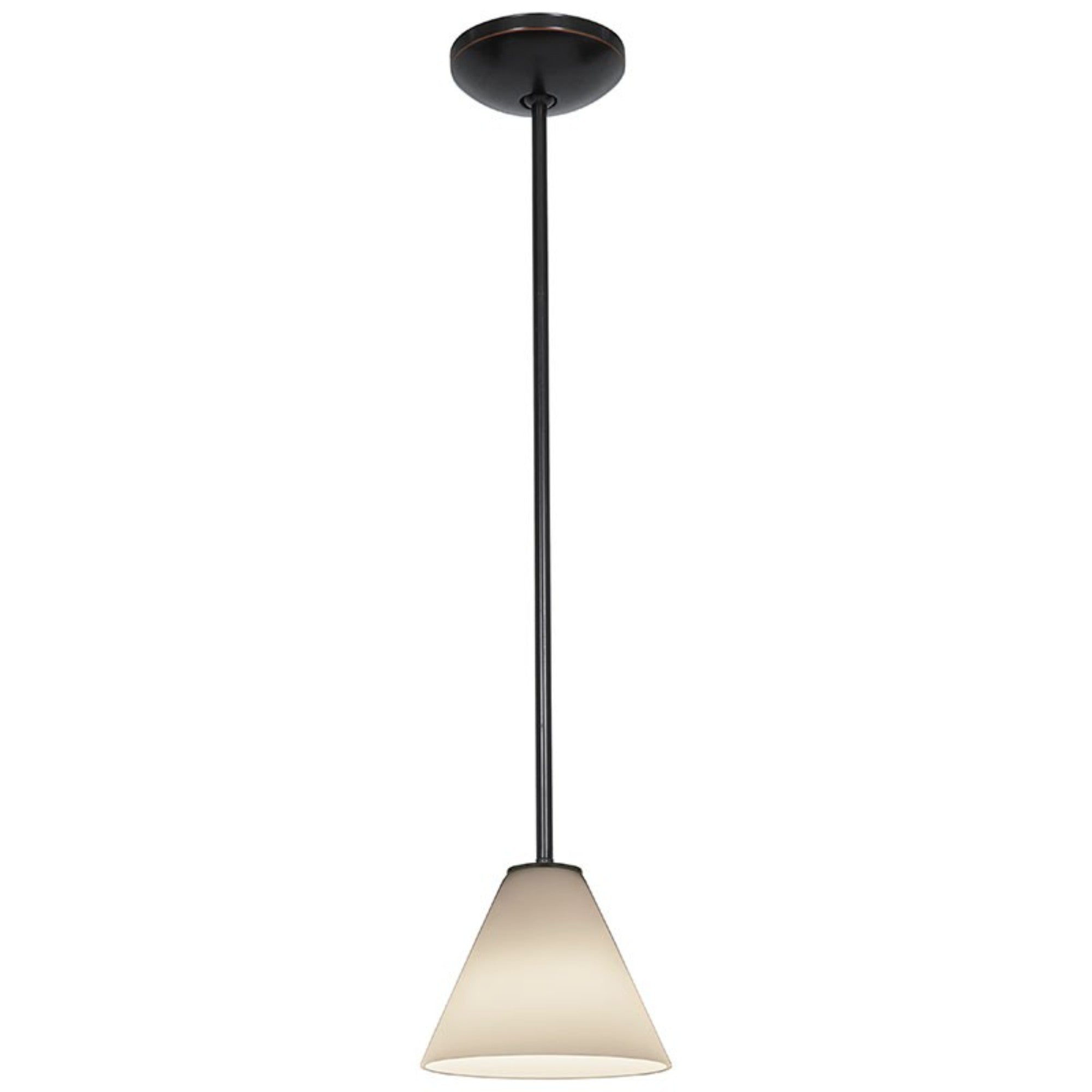Martini 7" Pendant, Oil Rubbed Bronze Finish, White Diffuser, Rod