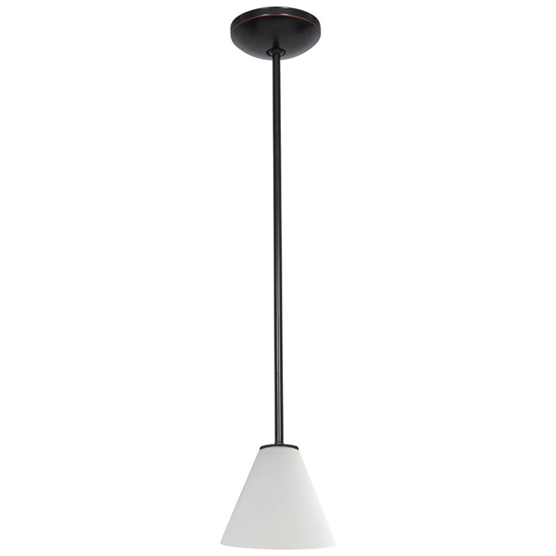 Martini 7" Pendant, Oil Rubbed Bronze Finish, White Diffuser, Rod - Bees Lighting