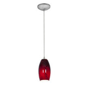 Merlot 8" Pendant, Brushed Steel Finish, Red Sky Diffuser, Cord - Bees Lighting