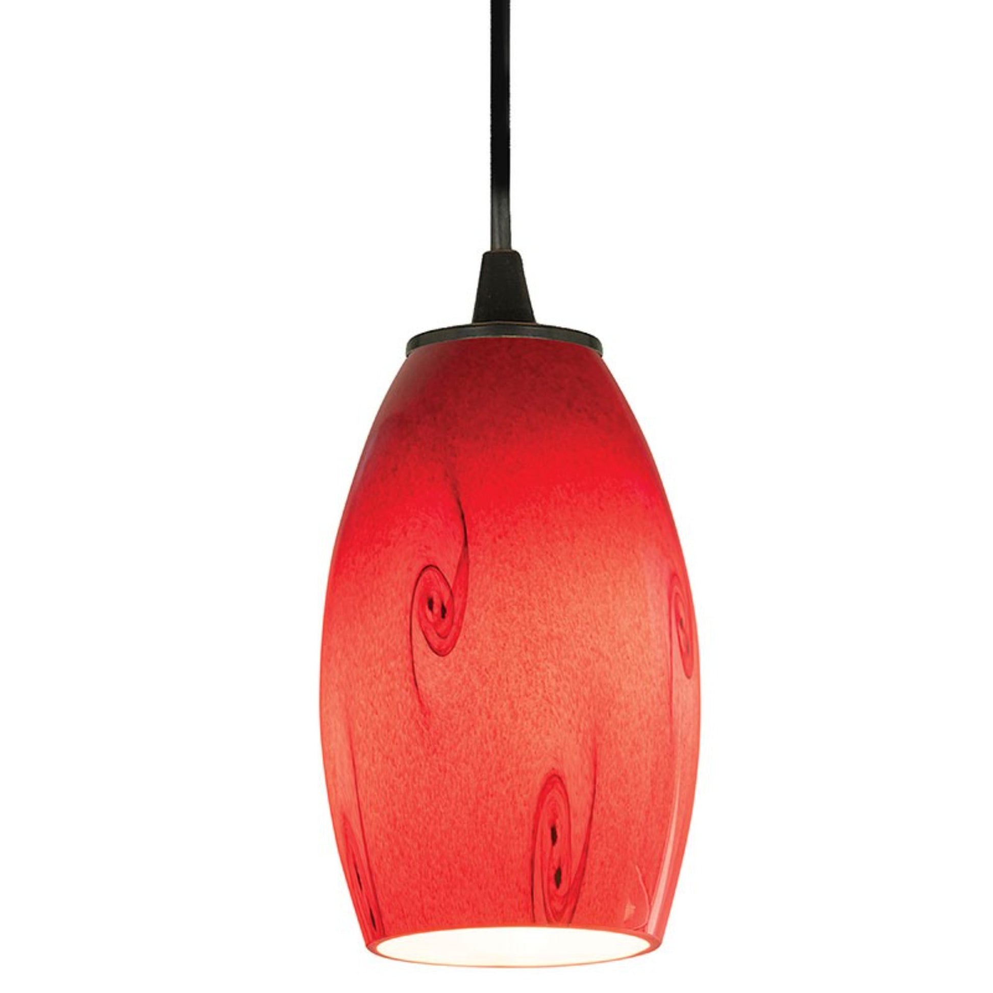 Merlot 8" Pendant, Oil Rubbed Bronze Finish, Red Sky Diffuser, Cord - Bees Lighting
