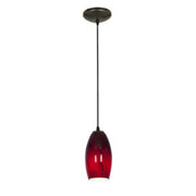 Merlot 8" Pendant, Oil Rubbed Bronze Finish, Red Sky Diffuser, Cord - Bees Lighting