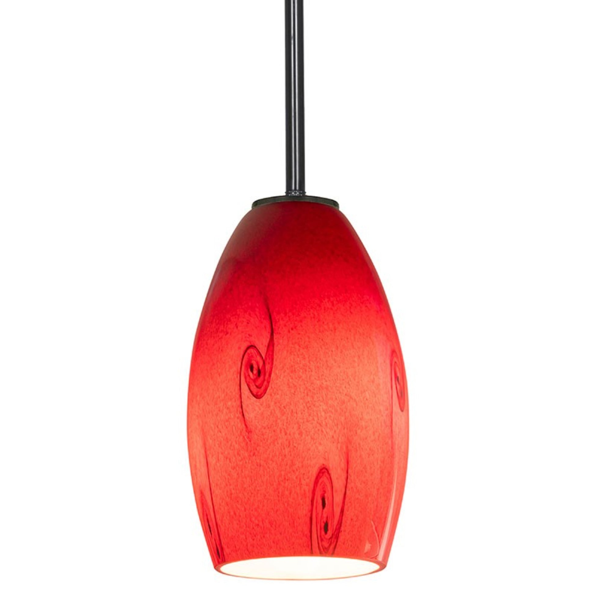 Merlot 8" Pendant, Oil Rubbed Bronze Finish, Red Sky Diffuser, Rod - Bees Lighting