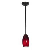 Merlot 8" Pendant, Oil Rubbed Bronze Finish, Red Sky Diffuser, Rod - Bees Lighting
