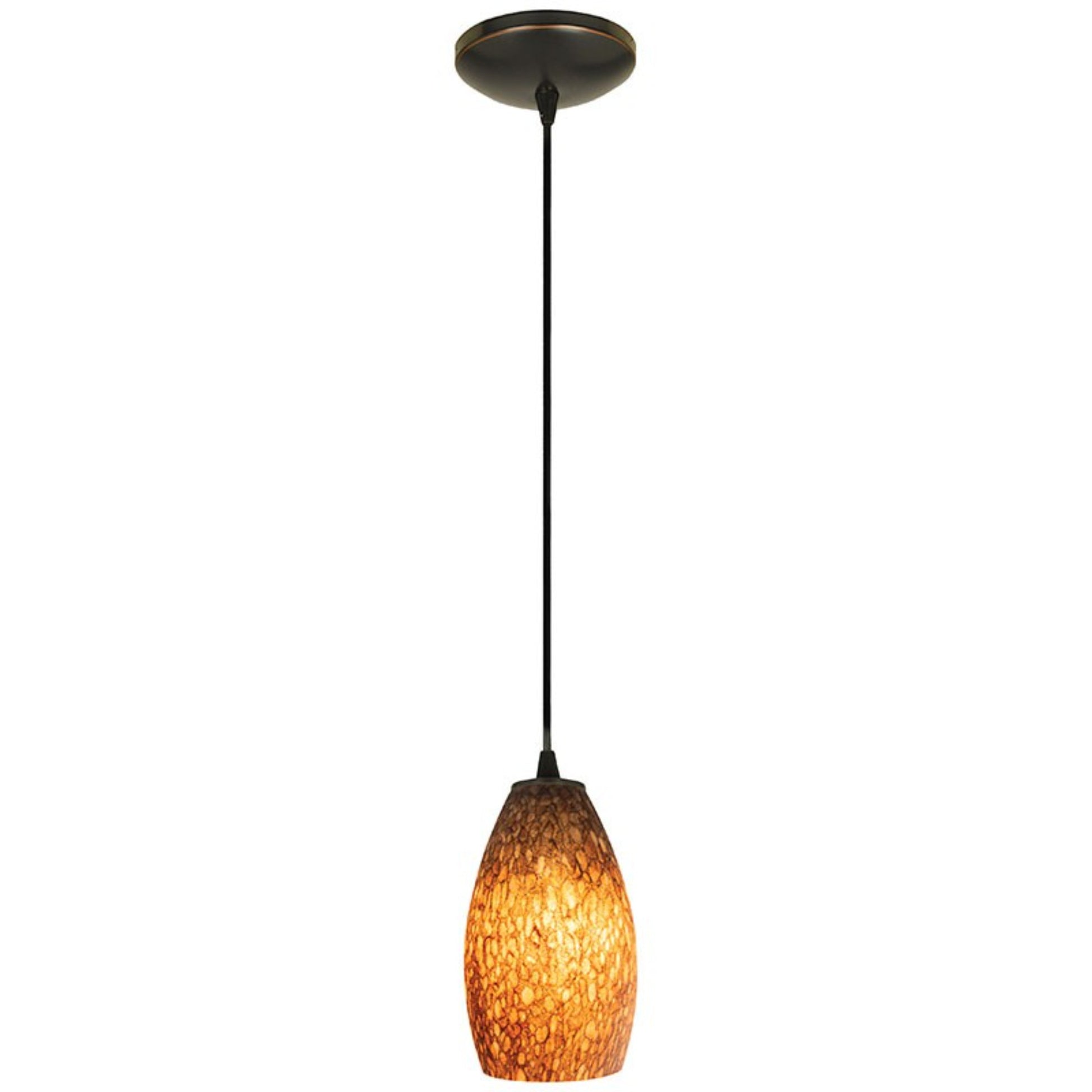 Champagne 9" Pendant, Oil Rubbed Bronze Finish, Brown Stone Diffuser, Cord - Bees Lighting