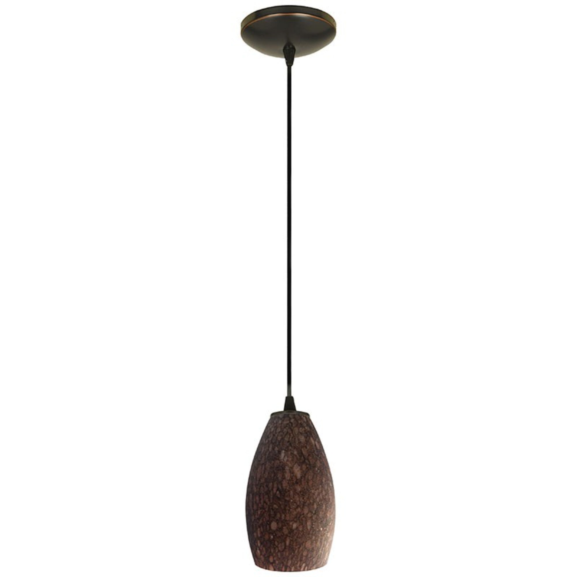 Champagne 9" Pendant, Oil Rubbed Bronze Finish, Brown Stone Diffuser, Cord - Bees Lighting