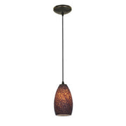 Champagne 9" Pendant, Oil Rubbed Bronze Finish, Brown Stone Diffuser, Cord - Bees Lighting