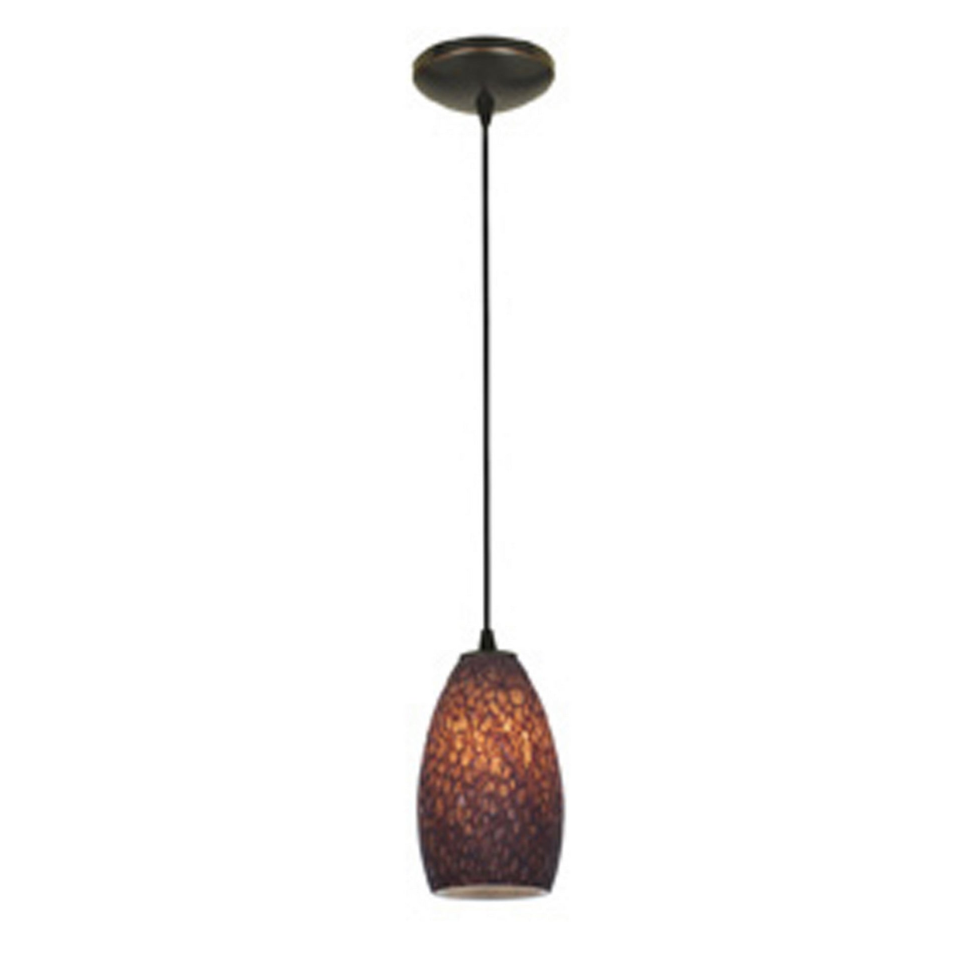 Champagne 9" Pendant, Oil Rubbed Bronze Finish, Brown Stone Diffuser, Cord - Bees Lighting