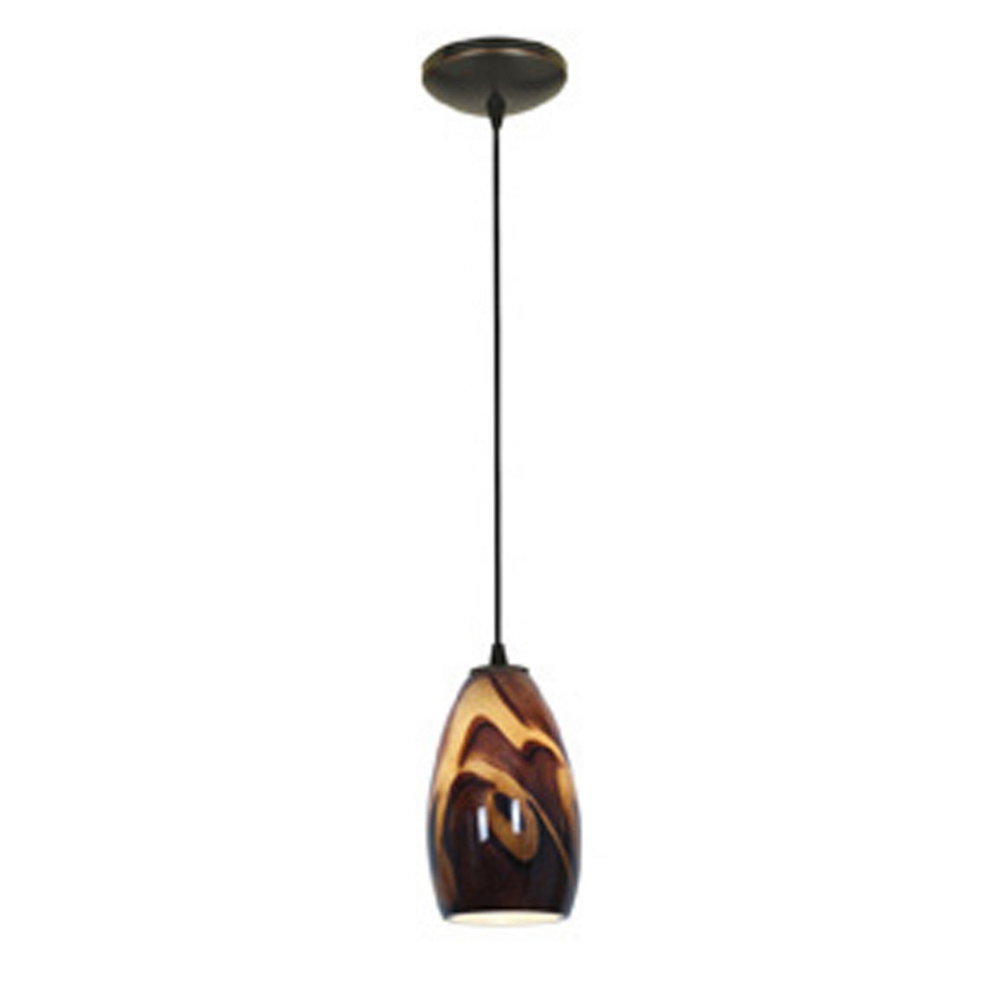 Champagne 9" Pendant, Oil Rubbed Bronze Finish, Inca Diffuser, Cord