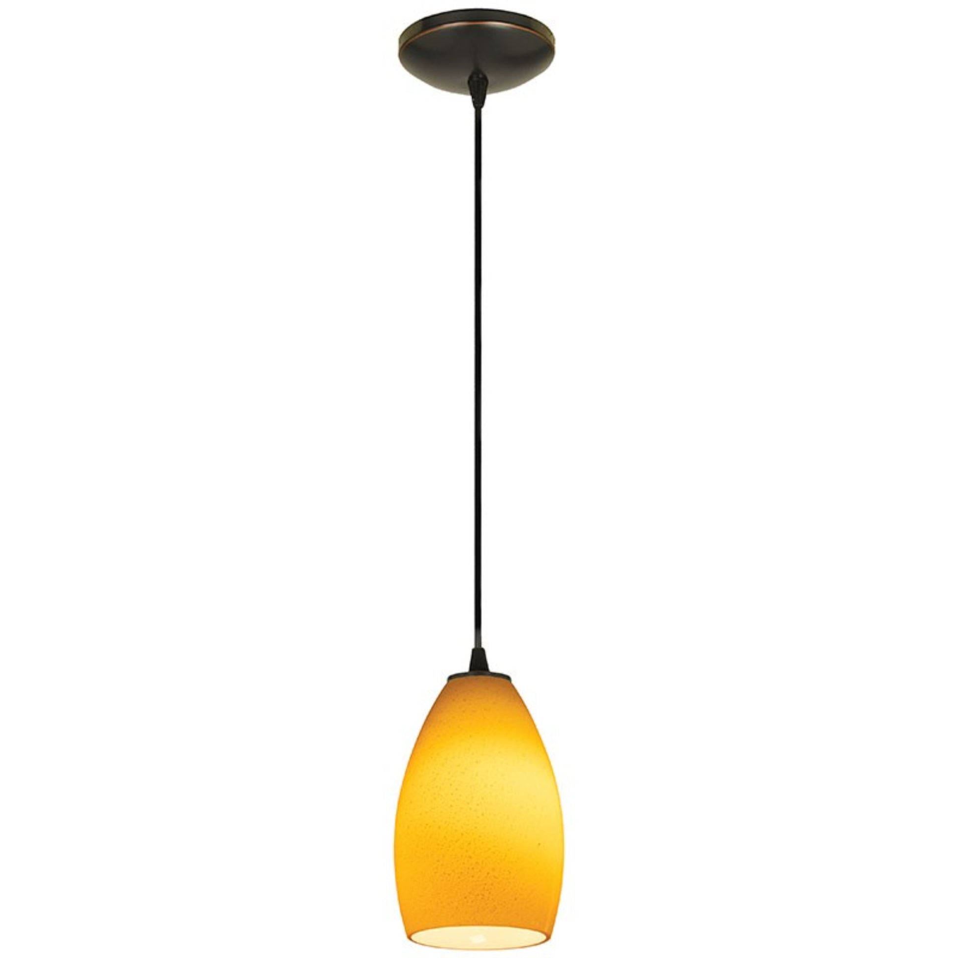 Champagne 9" Pendant, Oil Rubbed Bronze Finish, Maya Diffuser, Cord - Bees Lighting