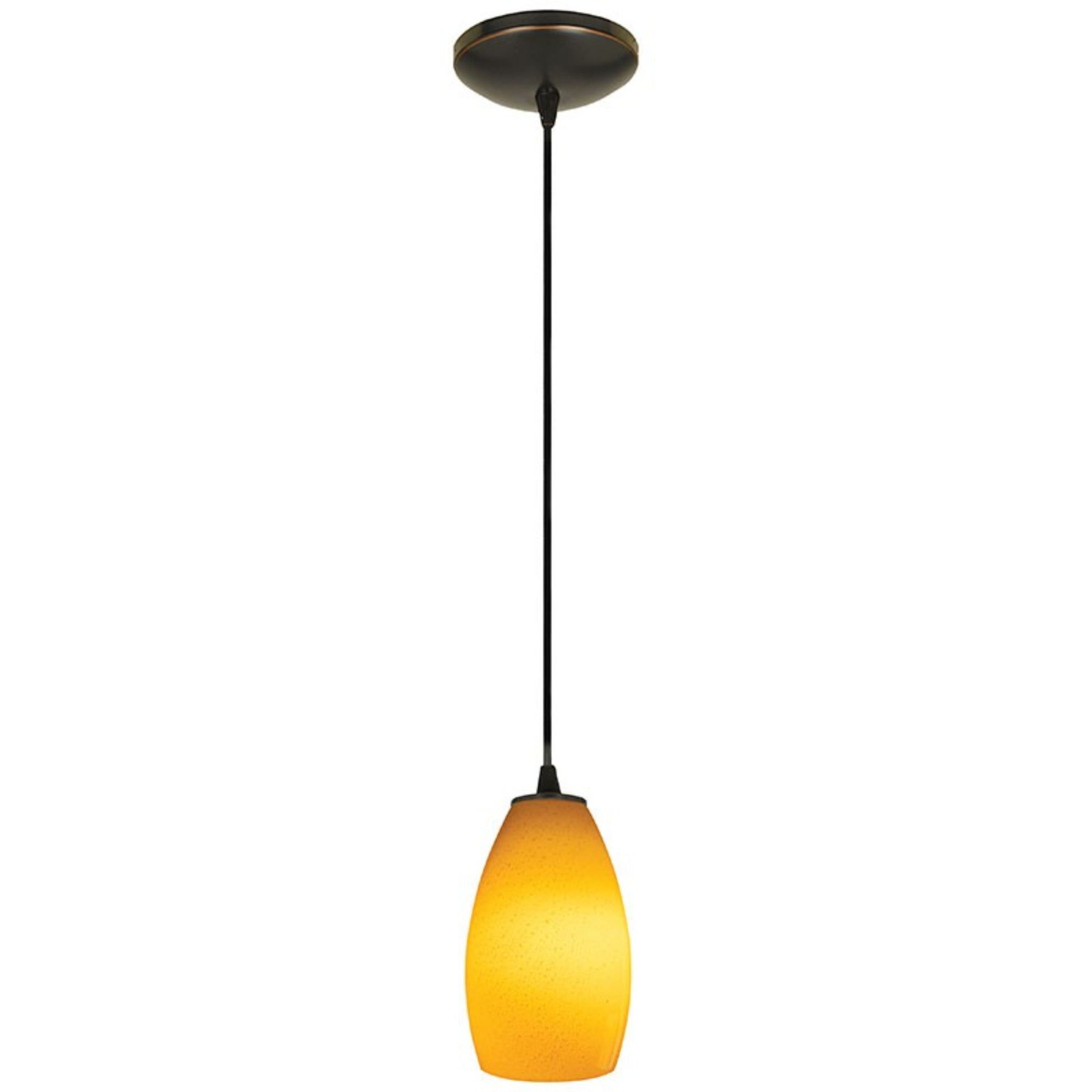 Champagne 9" Pendant, Oil Rubbed Bronze Finish, Maya Diffuser, Cord - Bees Lighting