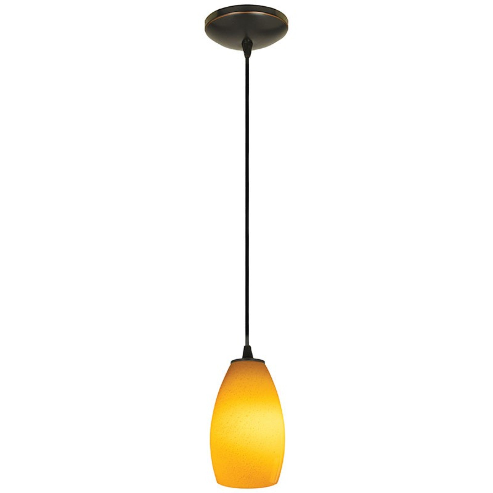 Champagne 9" Pendant, Oil Rubbed Bronze Finish, Maya Diffuser, Cord - Bees Lighting