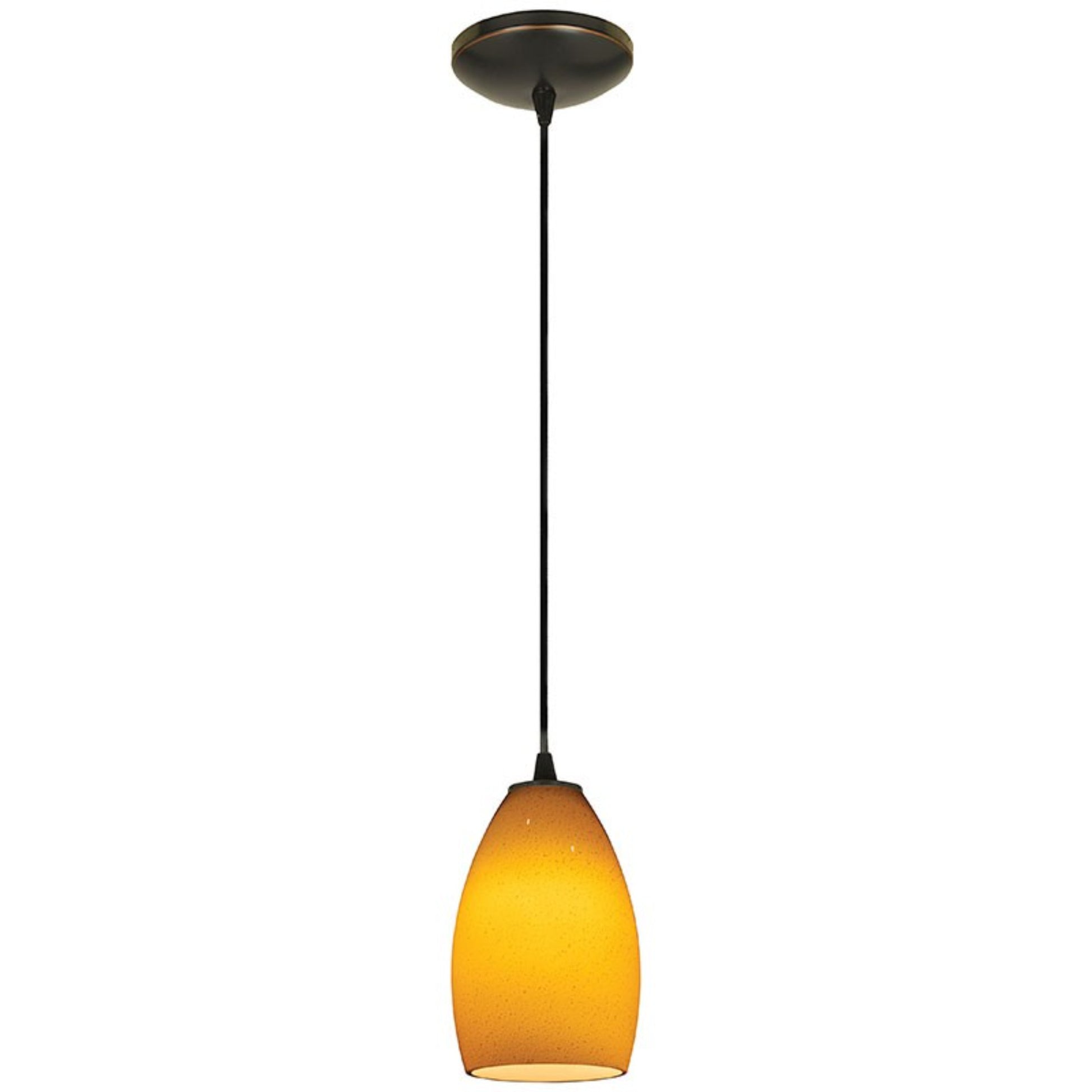 Champagne 9" Pendant, Oil Rubbed Bronze Finish, Maya Diffuser, Cord - Bees Lighting