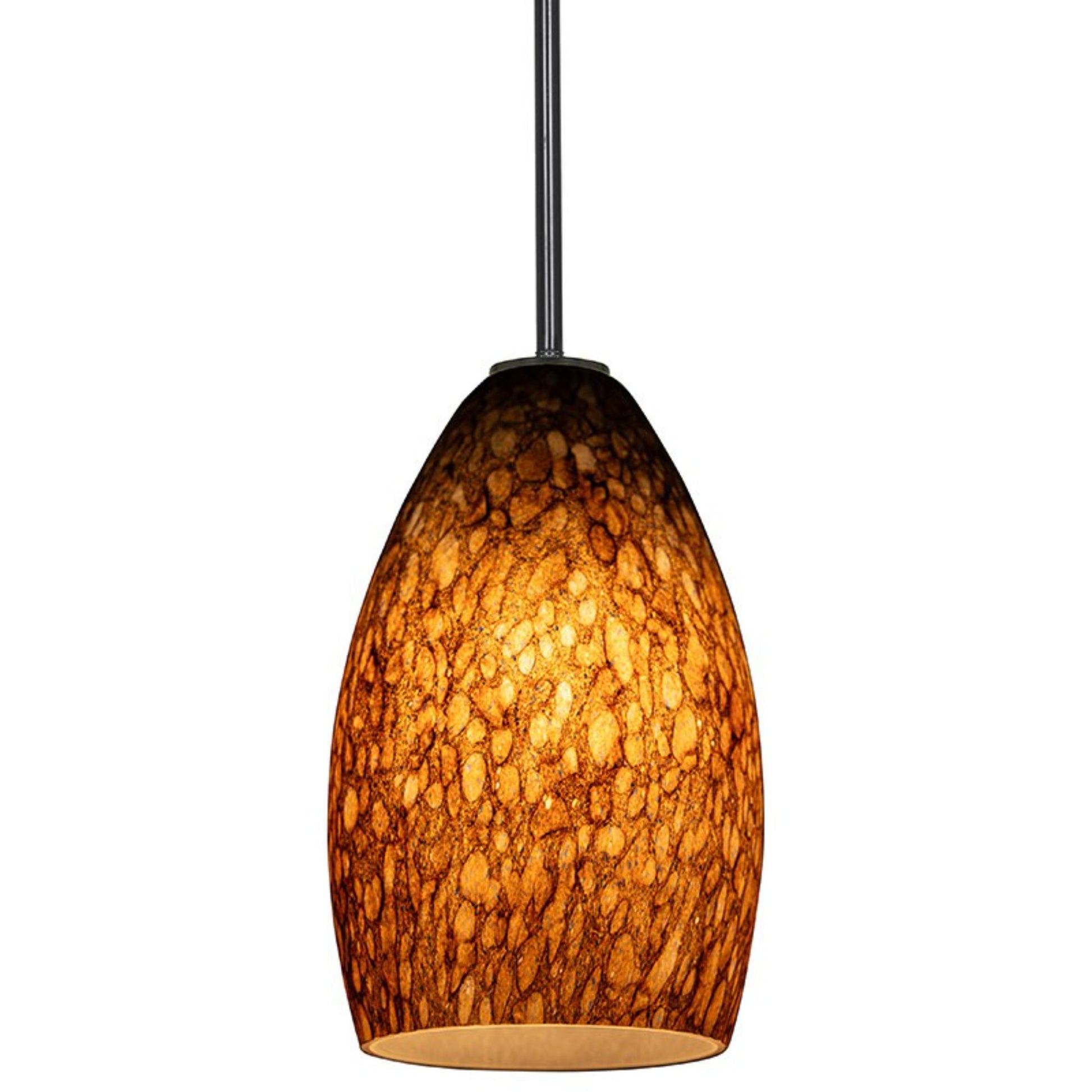 Champagne 9" Pendant, Oil Rubbed Bronze Finish, Brown Stone Diffuser, Rod - Bees Lighting