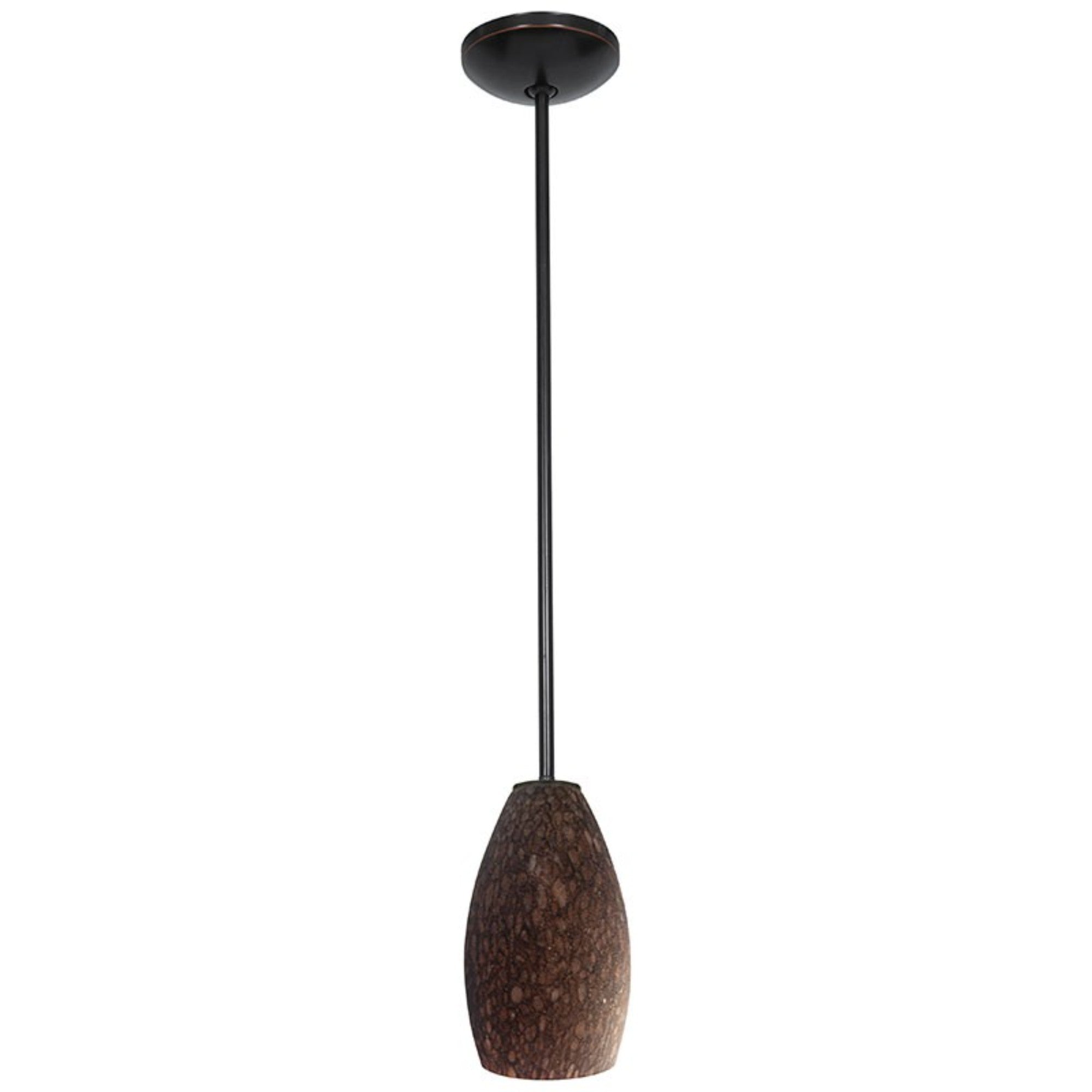 Champagne 9" Pendant, Oil Rubbed Bronze Finish, Brown Stone Diffuser, Rod - Bees Lighting