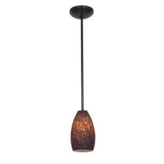 Champagne 9" Pendant, Oil Rubbed Bronze Finish, Brown Stone Diffuser, Rod - Bees Lighting