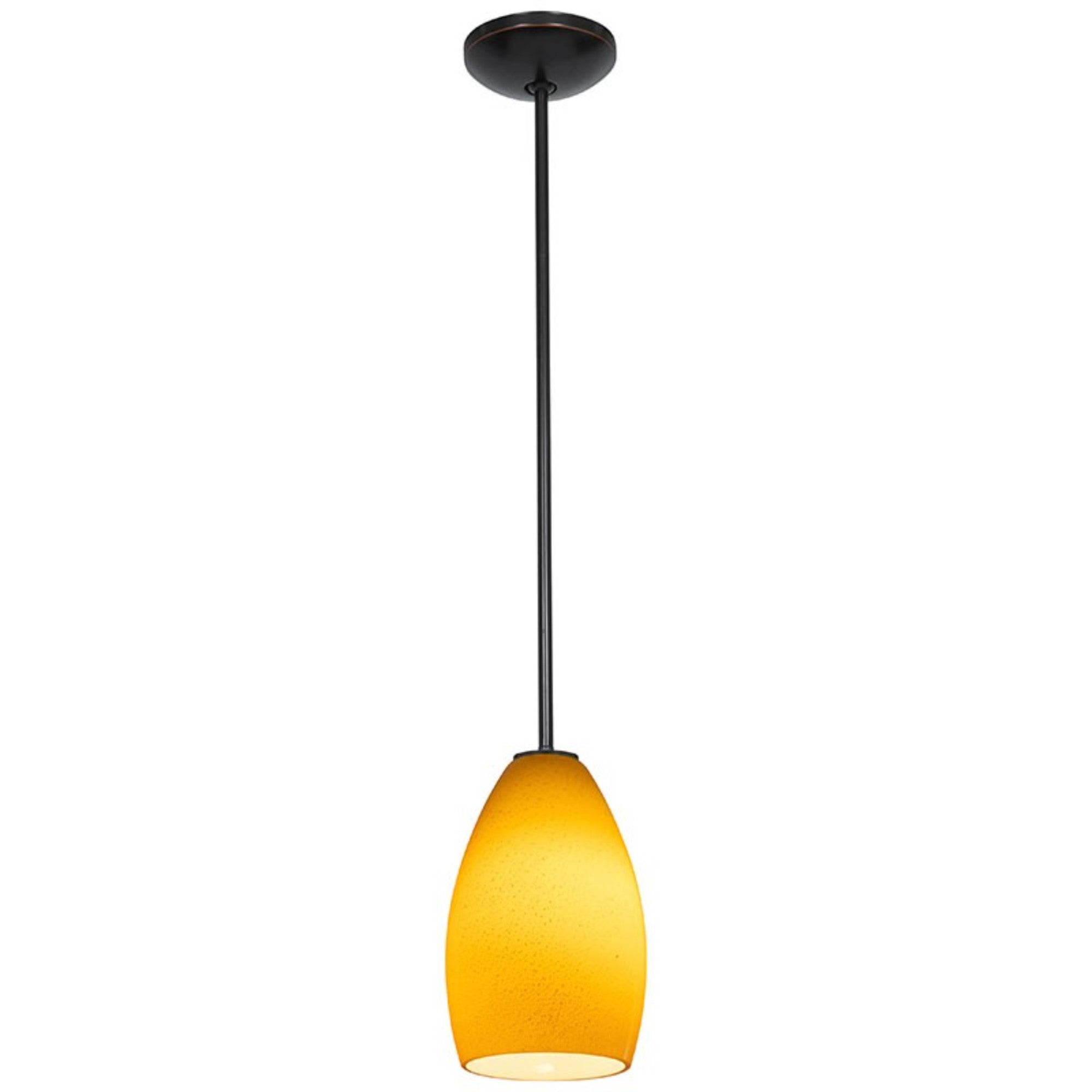 Champagne 9" Pendant, Oil Rubbed Bronze Finish, Maya Diffuser, Rod